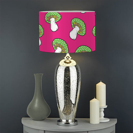 Crazy Mushroom Pattern Print Drum Lamp Shade