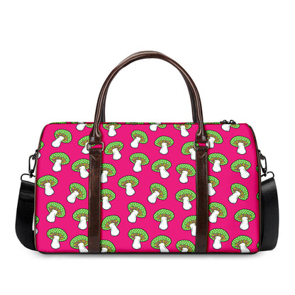 Crazy Mushroom Pattern Print Duffle Bag