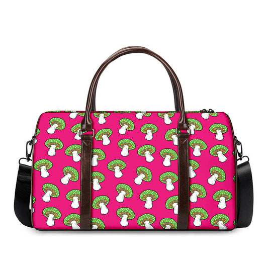 Crazy Mushroom Pattern Print Duffle Bag