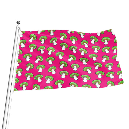 Crazy Mushroom Pattern Print Flag