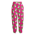 Crazy Mushroom Pattern Print Fleece Lined Knit Pants