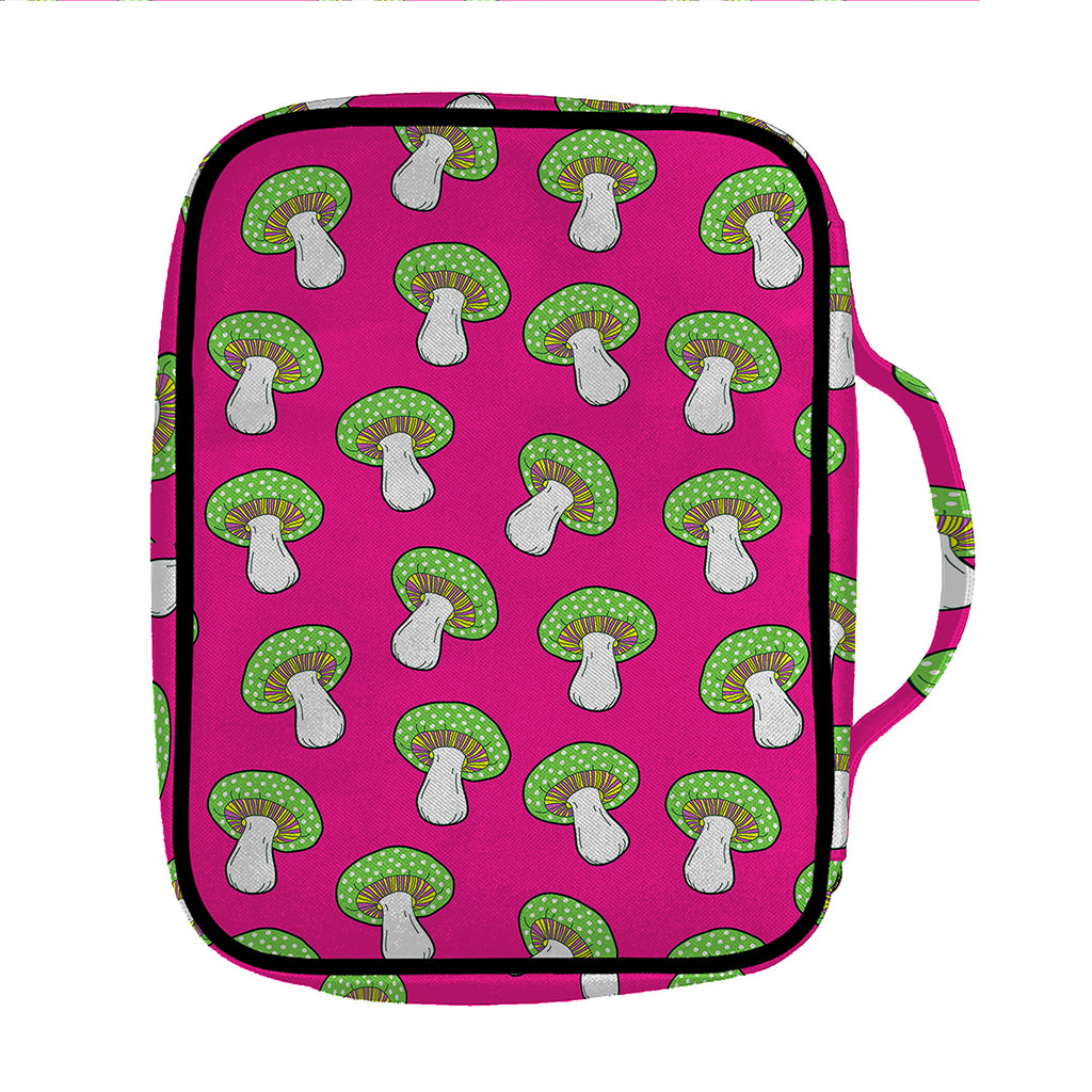 Crazy Mushroom Pattern Print Front Pocket Bible Bag