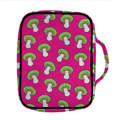 Crazy Mushroom Pattern Print Front Pocket Bible Bag