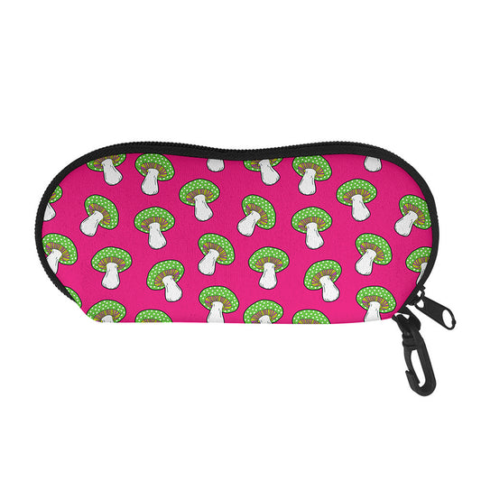 Crazy Mushroom Pattern Print Glasses Case