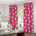 Crazy Mushroom Pattern Print Grommet Curtains