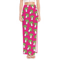 Crazy Mushroom Pattern Print High Slit Maxi Skirt