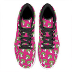 Crazy Mushroom Pattern Print High Top Leather Sneakers