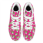 Crazy Mushroom Pattern Print High Top Leather Sneakers