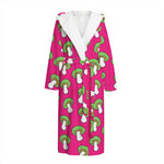 Crazy Mushroom Pattern Print Hooded Bathrobe