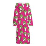 Crazy Mushroom Pattern Print Hooded Bathrobe