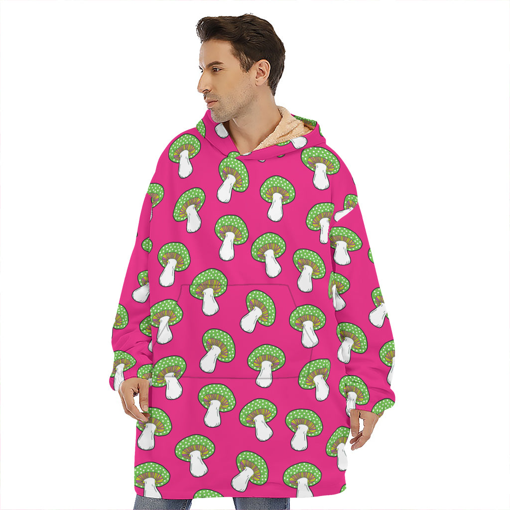 Crazy Mushroom Pattern Print Hoodie Blanket