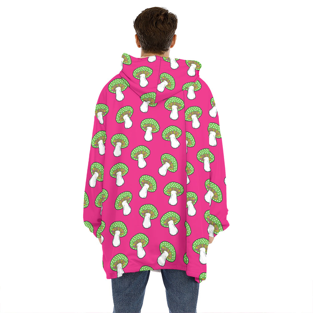 Crazy Mushroom Pattern Print Hoodie Blanket