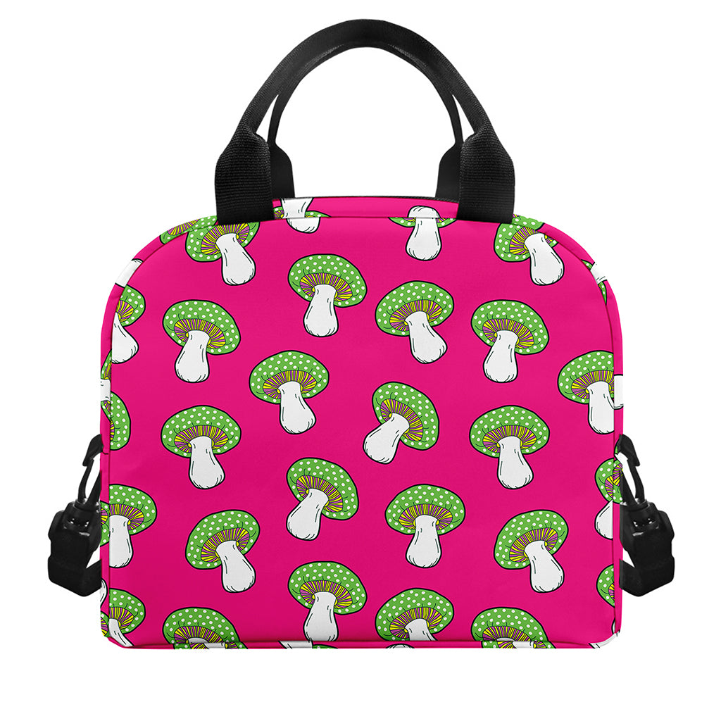 Crazy Mushroom Pattern Print Insulated Lunch Bag