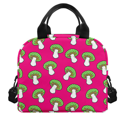 Crazy Mushroom Pattern Print Insulated Lunch Bag