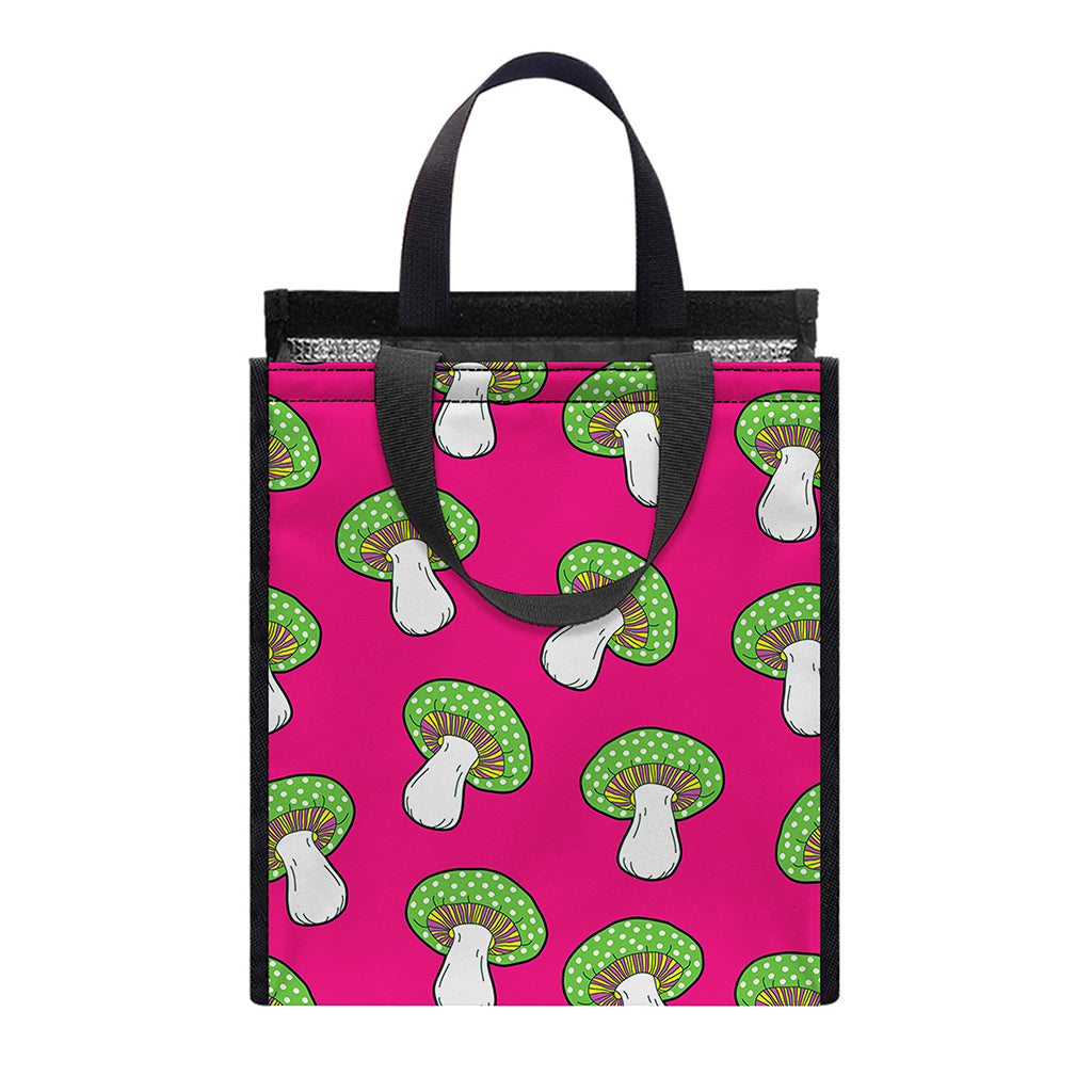 Crazy Mushroom Pattern Print Insulated Lunch Tote
