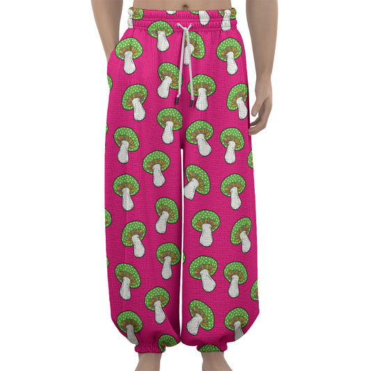 Crazy Mushroom Pattern Print Lantern Pants
