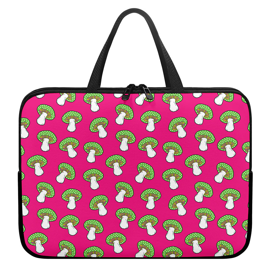 Crazy Mushroom Pattern Print Laptop Sleeve With Handle