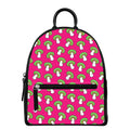 Crazy Mushroom Pattern Print Leather Backpack