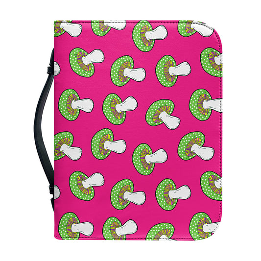 Crazy Mushroom Pattern Print Leather Bible Cover