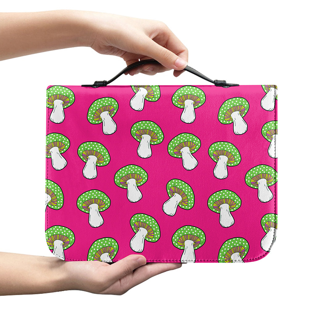 Crazy Mushroom Pattern Print Leather Bible Cover