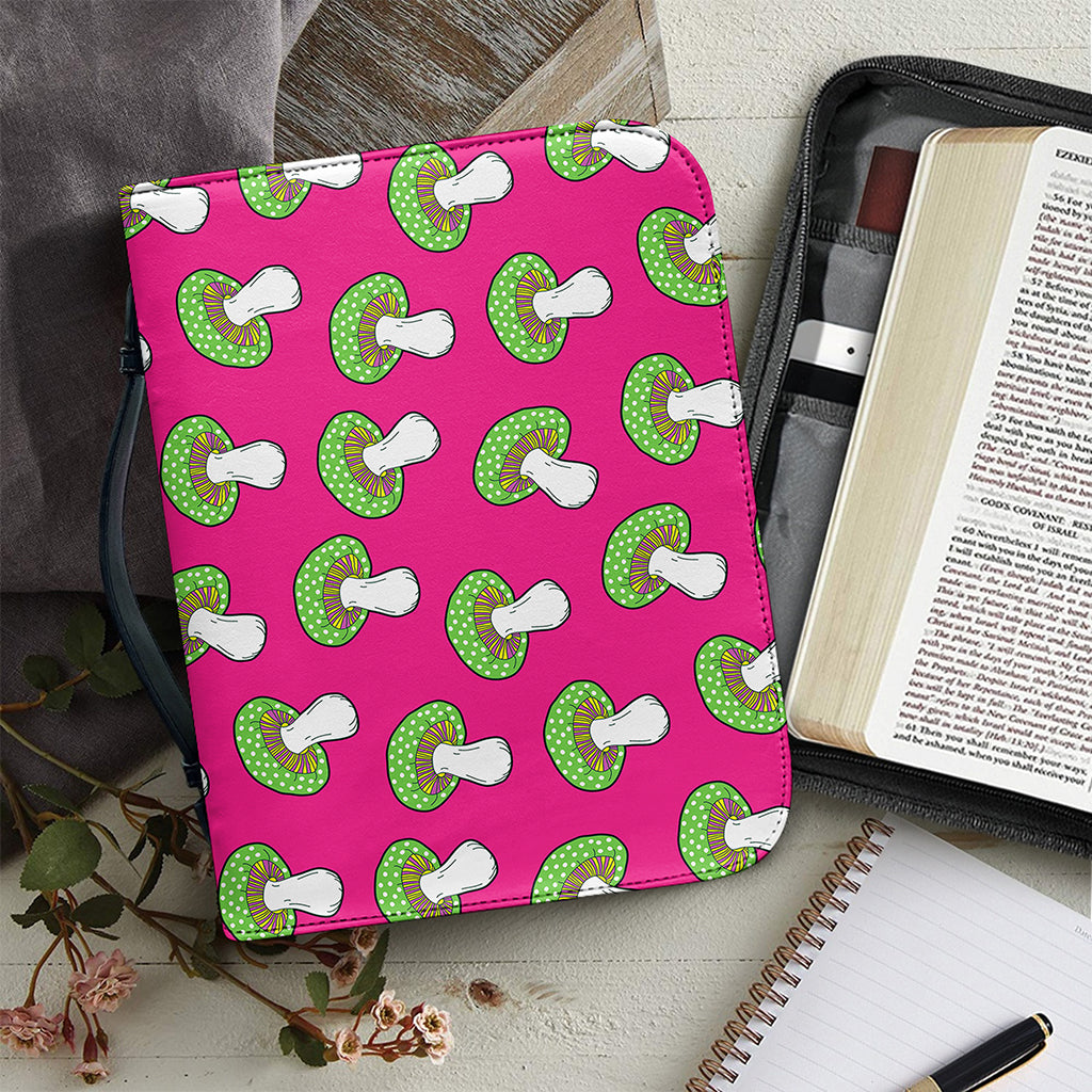Crazy Mushroom Pattern Print Leather Bible Cover