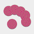 Crazy Mushroom Pattern Print Leather Coaster Set