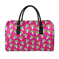 Crazy Mushroom Pattern Print Leather Duffel Bag