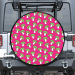 Crazy Mushroom Pattern Print Leather Spare Tire Cover