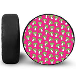 Crazy Mushroom Pattern Print Leather Spare Tire Cover