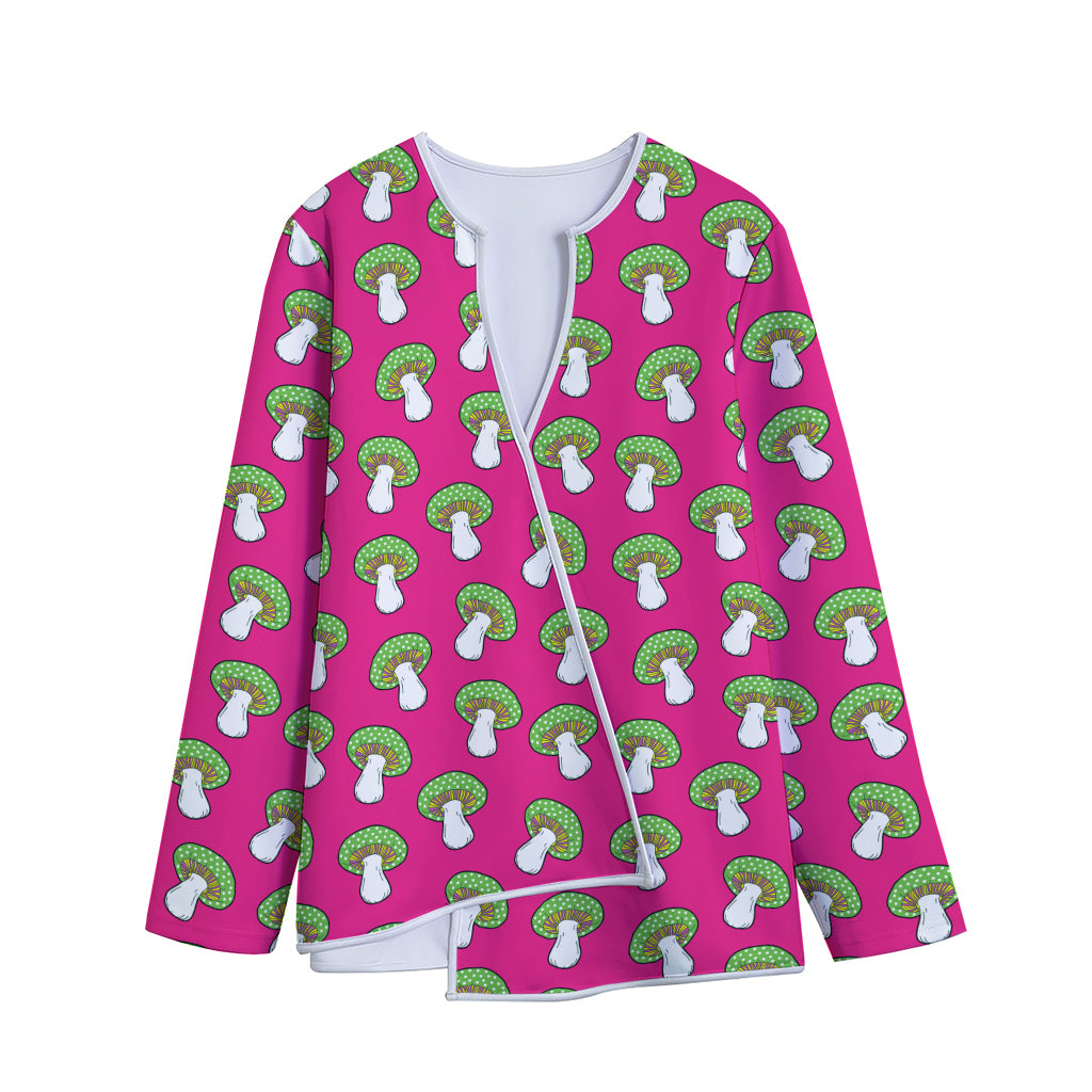 Crazy Mushroom Pattern Print Long Sleeve Short Coat