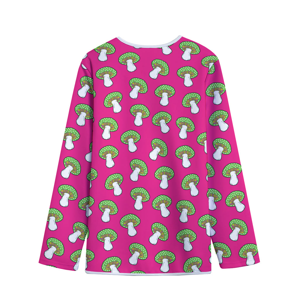 Crazy Mushroom Pattern Print Long Sleeve Short Coat