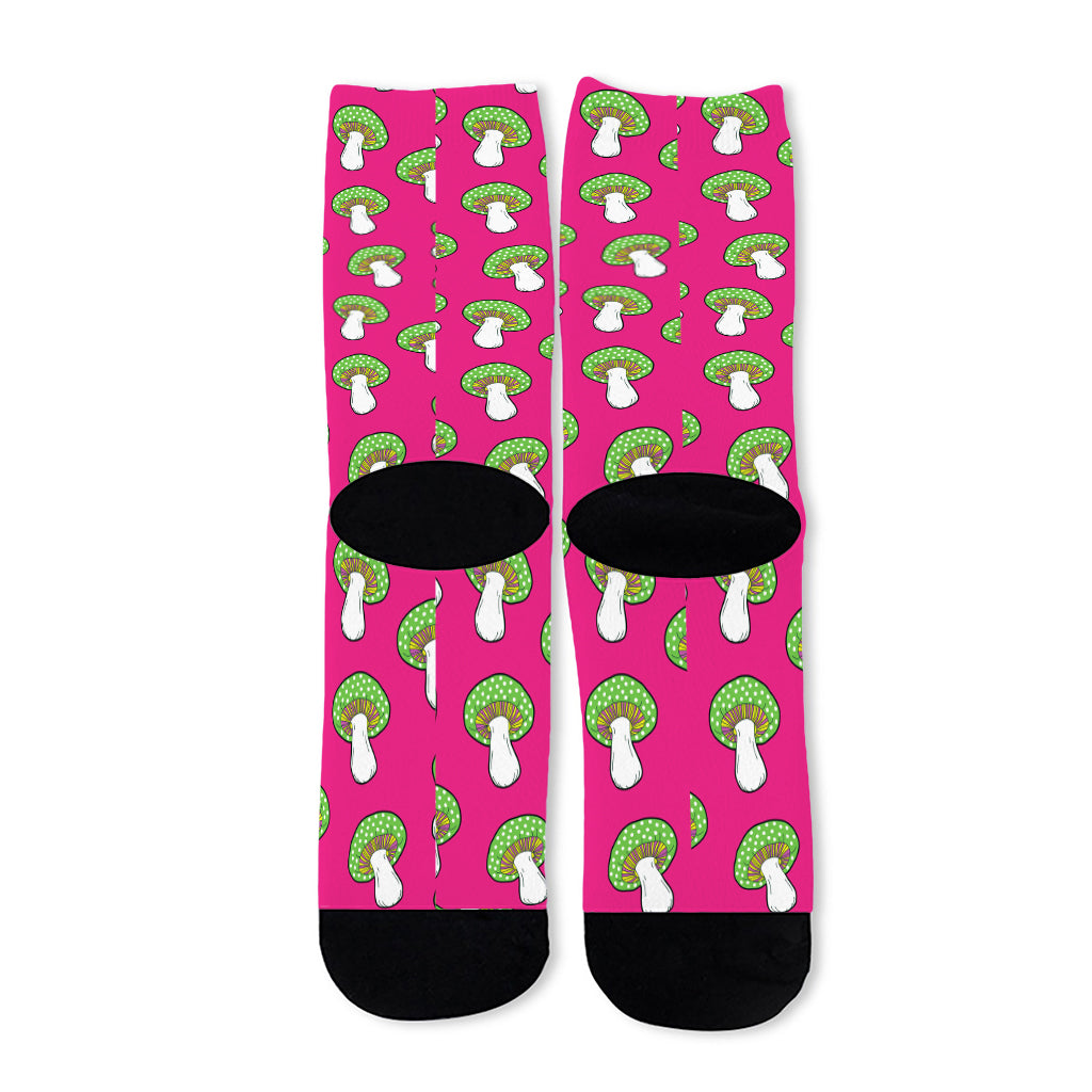 Crazy Mushroom Pattern Print Long Socks