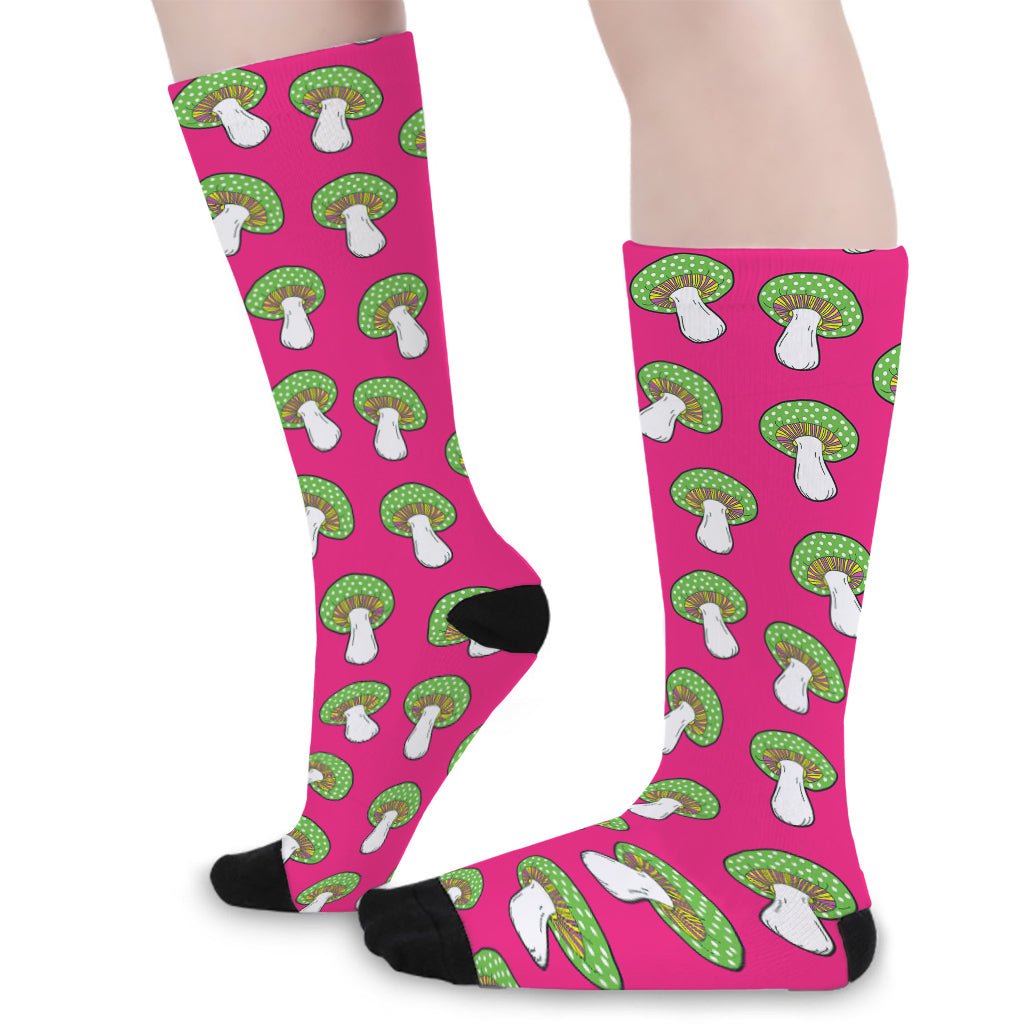 Crazy Mushroom Pattern Print Long Socks