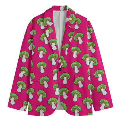 Crazy Mushroom Pattern Print Men's Blazer