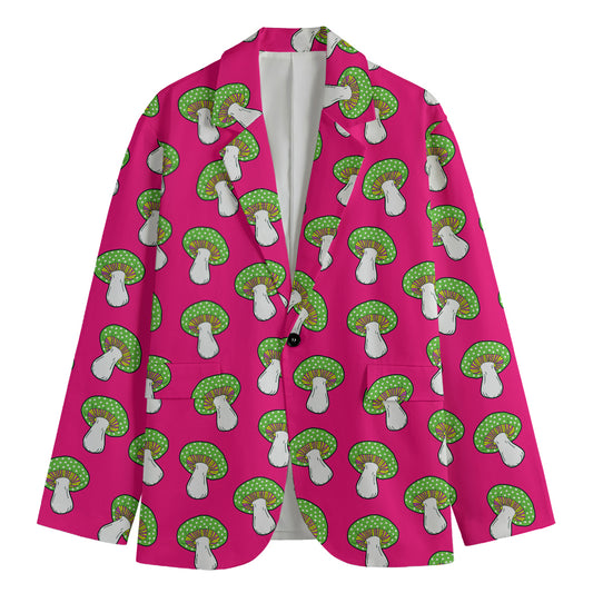 Crazy Mushroom Pattern Print Men's Blazer