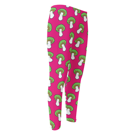 Crazy Mushroom Pattern Print Men's Compression Pants