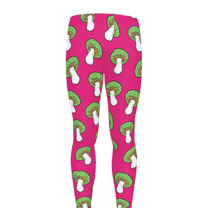 Crazy Mushroom Pattern Print Men's leggings