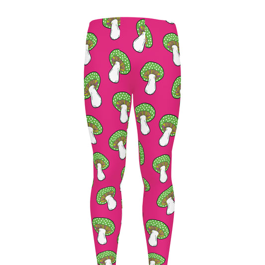 Crazy Mushroom Pattern Print Men's leggings