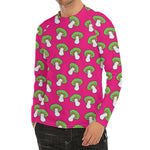 Crazy Mushroom Pattern Print Men's Long Sleeve Rash Guard
