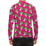 Crazy Mushroom Pattern Print Men's Long Sleeve Rash Guard