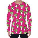 Crazy Mushroom Pattern Print Men's Long Sleeve T-Shirt