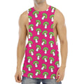 Crazy Mushroom Pattern Print Men's Muscle Tank Top