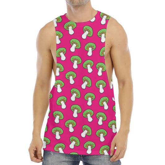 Crazy Mushroom Pattern Print Men's Muscle Tank Top