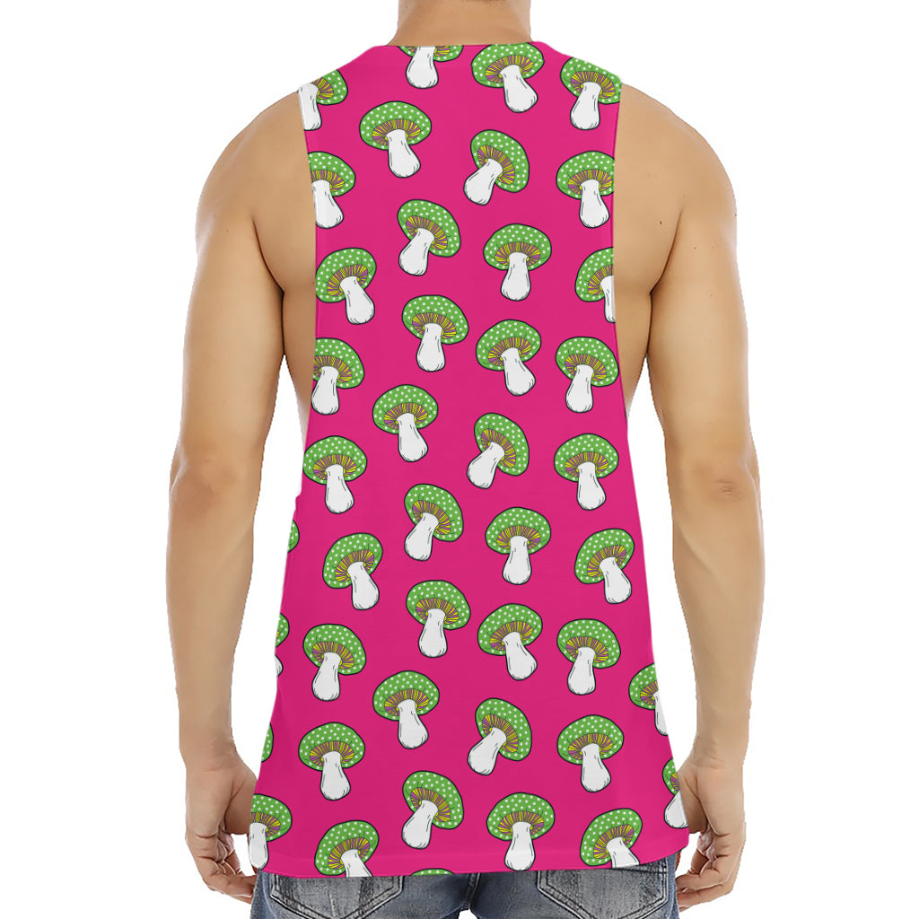 Crazy Mushroom Pattern Print Men's Muscle Tank Top