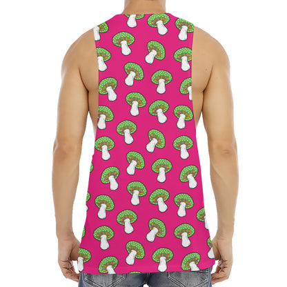 Crazy Mushroom Pattern Print Men's Muscle Tank Top