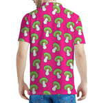 Crazy Mushroom Pattern Print Men's Polo Shirt