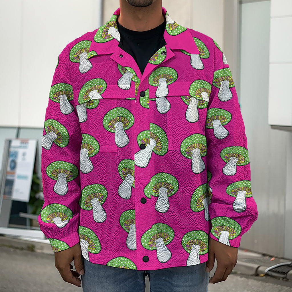 Crazy Mushroom Pattern Print Men's Shirt Jacket