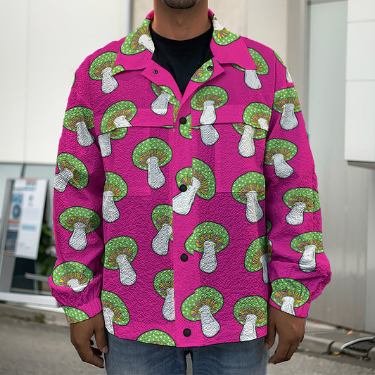Crazy Mushroom Pattern Print Men's Shirt Jacket