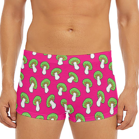 Crazy Mushroom Pattern Print Men's Short Boxer Briefs