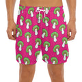 Crazy Mushroom Pattern Print Men's Split Running Shorts